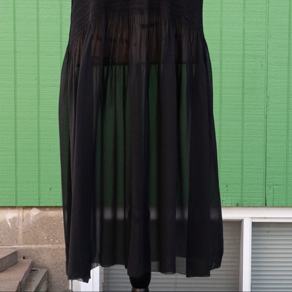 COPY - Eileen Fisher Black Sheer Crepe Midi Shift Dress - Picture 5 of 8